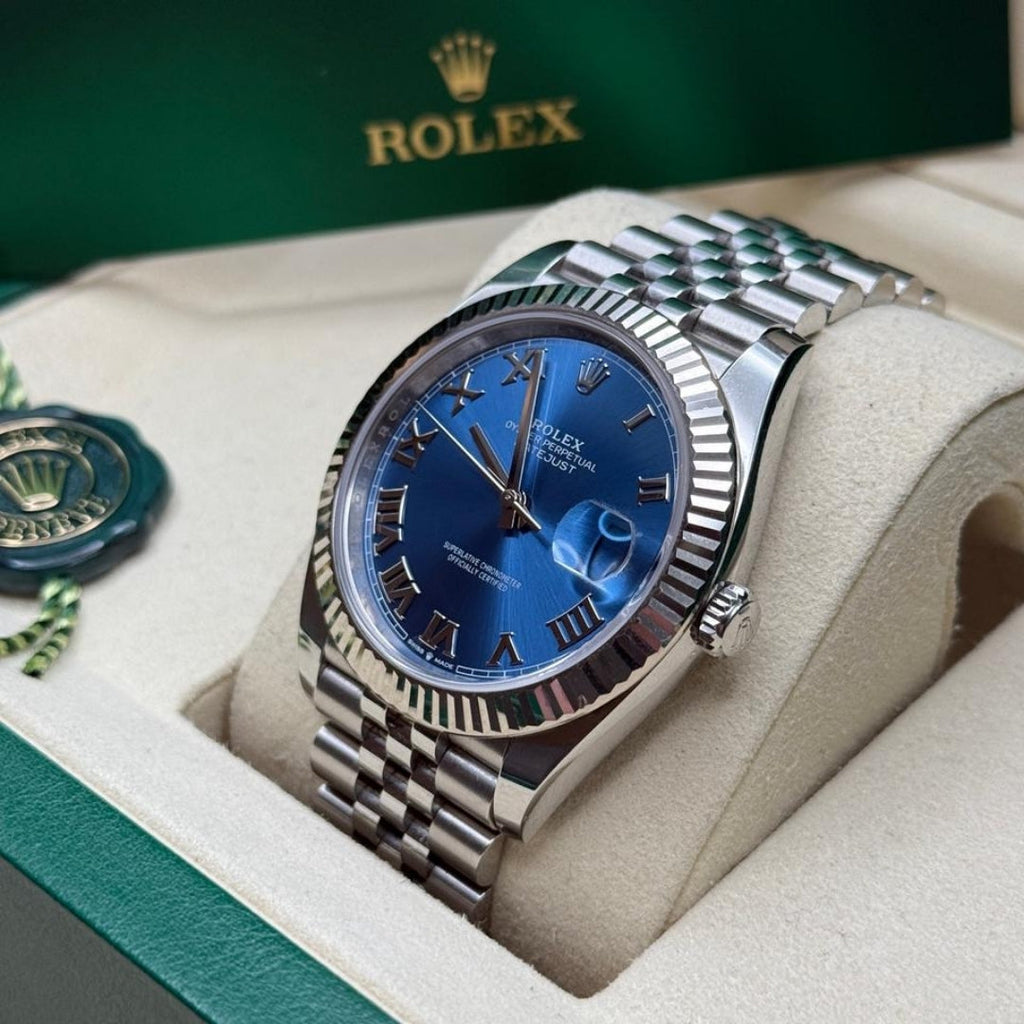 Rolex Datejust 41 Azzurro Blue Roman Dial Jubilee