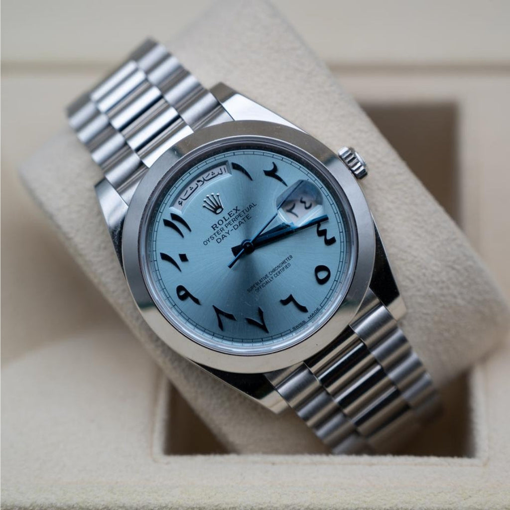 Rolex Day-Date 40 Ice Blue Arabic Numerals